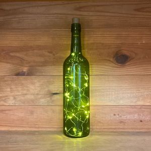 COPY - Lighted Wine Bottle with Cork Fairy Lights Green Bottle
